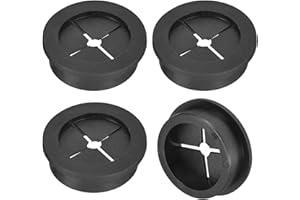 QUARKZMAN 4 Stück Kabeldurchführung, 1-3/8 Zoll (35mm) Schreibtischdurchführung Flexibler Gummiring Kabeldurchführung Drahtlochabdeckung für Büro Computertisch Kabelorganizer, Schwarz