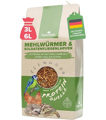 Gedroogde Meelwormen – 1 Liter, 160 G – Eiwitrijke Insectensnack – Voor Vogels, Vissen, Reptielen, Egels En Knaagdieren – 100% Natuurlijk, Zonder Toevoegingen