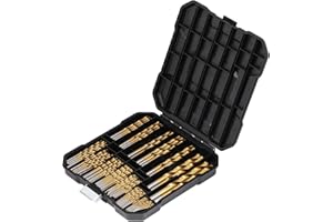 Bohrer Edelstahl, COMOWARE 100 tlg. HSS Bohrer Set Metall Titanium-beschichtet in 14 Größen von 1mm bis 10mm für Holz, Metall, Kunststoff in Aufbewahrungskoffer, Edelstahl Bohrer Bohrmaschine Zubehör
