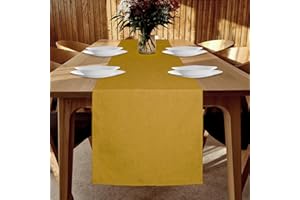 YUNSHANGHE Table Runner Waterproof 40 x 240 cm Table Runner Spring Modern Linen Look Washable Table Runner Perfect for Dining Room Party Holiday Decoration (Yellow)