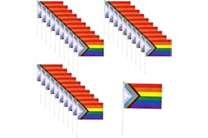 YSDYY Paquete de 30 banderas de orgullo pequeñas, con banderas de orgullo arcoíris, mini banderas de mano LGBT, protector solar impermeable, no se decolora fácilmente, para desfiles de fiestas, carnavales