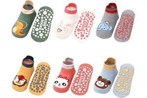 Adorel Skarpety antypoślizgowe kapcie z podeszwą domową dla niemowląt 6 sztuk