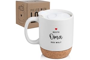 kupi Geschenke für Oma Geschenk | Weihnachtsgeschenke für Großmutter Tasse 350ml | Kaffeetasse Beste Oma Geschenke | Geburtstagsgeschenk Teetasse mit Deckel