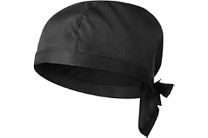 HEMOTON Bandana Cap Kopftuch Kochmütze Küche Restaurant Cook Cap Mütze für Restaurant Kochen BBQ - (schwarz)