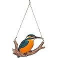Vivid Arts Hanging Kingfisher on Branch - Hanging Garden Ornament (HGF-016)