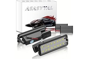 Asasytal Luces LED para Matrícula, Libre de Errores Luces de Matrícula Traseras Reemplazo, 18 SMD LED 6000K Bombilla Blanca Brillante, Compatible con VW Golf MK4/5/6/7 Pas-sat CC Po-lo Eos, 2 Luces