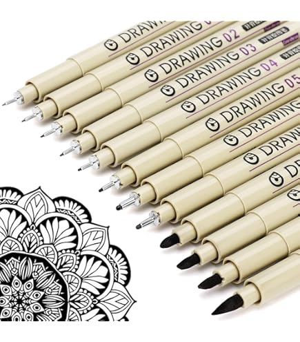 ZMOXY 12pcs Black Micro Fineliner Drawing Art Pens – Professional