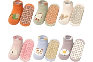 outfit spring Calcetines Antideslizantes Bebé, Calcetines Invierno Otoño Niña Niño, Pequeños Calcetines Algodón con Agarre, Unisex Recién Nacido Animales Deportivos Calcetines Conjunto