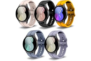 Asdonal 5 pasków, szerokość 20 mm, kompatybilne z Samsung Galaxy Watch 6 / 5 / 4 40 mm, 44 mm, Galaxy Watch 6 / 4 Classic 47 mm, 46 mm, 43 mm, 42 mm, Watch 5 Pro 45 mm, silikon, do Galaxy Watch 6.