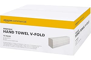 ‎AMAZONCOMMERCIAL AmazonCommercial Singlefold (V-Falz / ZZ-Falz) Papierhandtücher, 2-lagig Reine Zellulose, 3150 Blätter (210 Blätter, 15-er Pack), Blattgröße: 21 x 24 cm, H3-Spender Kompatibel