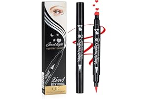 Yuccer Eyeliner Delineador de Ojos Waterproof Rojo Lapiz de Ojos Liquido Larga Duracion Eye Liner Sello Maquillaje Mujer Regalo para Cumpleaño (Corazón)