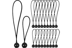 Yeepeo 20 sztuk gumek napinających z czarną kulką, 10 × 14,5 cm + 10 × 22,5 cm, napinacz do plandeki z kulą, gumowe pętle ekspandery, gumki do namiotów, plandek, plakatów, banerów reklamowych, banerów