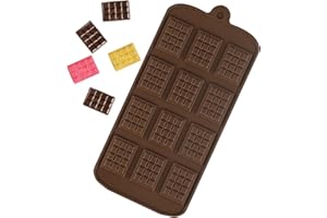 HXMJIED Mała silikonowa forma do batoników czekoladowych, mini foremki do batoników czekoladowych, forma do robienia czekolady, 12-wnękowe, małe formy do czekolady, nieprzywierające, wielokrotnego