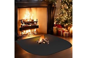 LYPPUL Fireproof Fireplace Mat, 102x50CM Fireproof Indoor Fireplace Mat, Hearth Rugs for Fireplaces, Hearth Pasds for Wood Stove Protect Floors Carpets from Sparks Embers, Christmas Home Decor Gifts