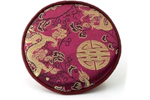 KLANGSCHALEN-CENTER Pad pour bols chantants avec divers motifs traditionnels Ø 10 cm disponible en différentes couleurs (violet)
