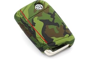 ZJSJRJ Finest-Folia Funda para llave VB de 3 botones, cubierta de silicona para llave de coche, estuche, protector de llave (diseño de camuflaje)