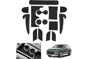 GAFAT Compatibile con Hyundai Kona SX2 EV Elettrico 2024 2025 Tappetini Antiscivolo, Kona 2024 EV Tappetino in Gomma per Console Centrale, Cuciture Porte [Non per Benzina & Hybrid] (Nero)
