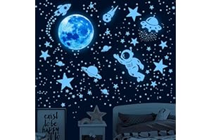 SONDENG Glow in The Dark Stars for Ceiling Glow in The Dark Stickers Space Wall Stickers Luminous Astronaut Solar System Wall Decals for Kids Bedroom Living Room