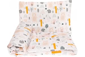 FRIVOLITY Baby's Comfort Bedding Set Duvet Cover (90 x 120 cm) + Pillowcase (40 x 60 cm), Hedgehog in The Forest