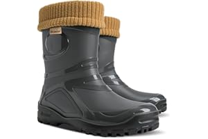 3Kamido GoTherm Kalosze z ocieplaczem z naturalnej wełny - bardzo wygodne i bardzo ciepłe kalosze z PVC, z antypoślizgową podeszwą, wodoodporne, nieprzemakalne, dla młodzieży i dorosłych