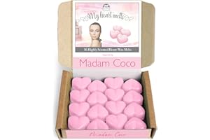 SPOTLESS LEOPARD La cera del perfume Madame Coco se derrite: 16 x 5 g Derretimientos en forma de corazón inspirados en Madame Coco Perfume Vegana y mascotas