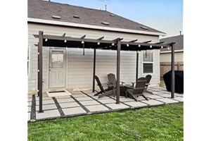 PURPLE LEAF Pergola 3 x 5.5 m Wasserdicht Stabil Winterfest, Aluminium Gartenpavillon mit Sonnenschutz Überdachung, Grau