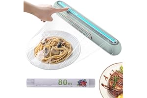 ZSMJAER Fresh Halte Folie und Spender, Frischhaltefolienspender Magnetisch, Folienschnrider für Alu- und Frischhaltefolie, Magnetischer Folienspender mit Schiebe Cutter (Grün)