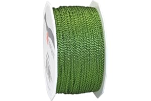 PRÄSENT C.E. Pattberg MOSEL Ficelle vert mousse, 50 m de Cordelette Tissée, Largeur 2 mm, Accessoire pour Décoration, Bricolage, Travaux Manuels et Emballage Cadeau