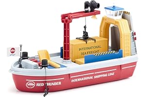 ボーネルンド siku 5403, schwimmfähiges Containerschiff inkl. Zubehör, Kunststoff, Bunt, Inkl. 1 Schaufel und 2 Containern, Viele Funktionen, Kombinierbar mit siku-Modellen in unterschiedlichen Maßstäben