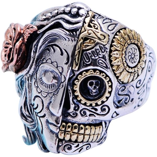 Schädelkopf Ring Männer - Joker Gothic Ring Vintage Punk Schmuck