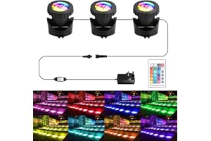 CORESLUX Pond Lights Mains Powered, 3-in-1 Underwater RGB Aquarium Lights with Remote Control, IP68 Multicoloured, Submersible, for Aquarium, Garden, Yard, Pool, Fountain.