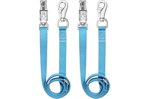 MIYABALA Cross Ties for Horse,Heavy Duty Nylon Trailer Tie with Strong Panic Snap and Bull Snap,Adjustable Length from 45.2" to 78.7",Professional Horse Supplies (Blue)