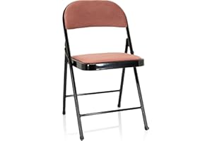 hjh OFFICE 803013 Chaise Pliante rembourrée TUDELA I Velours Rose Chaise Visiteur Pliante, Charge maximale 130kg