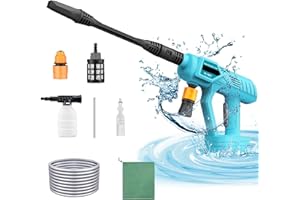 SQUAELTIRS 3 In 1 Nozzle Cordless Pressure Washer, Compatible with Makita 18V BL1850, Lightweight Cordless Jet Wash Car Washer, Water Pump 5M Hose (No Battery)
