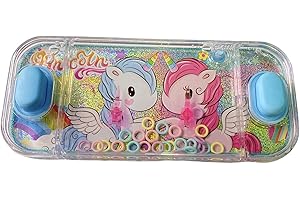 MIBANDERA Mini-Wasserspiele, Wasserspiele, Ringe für Mädchen und Jungen, für Reisen, Aguaplay Water Geme, Aqua Play, (Einhorn, 2 blaue Knöpfe)