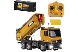 CELMAN® RC Dump Camion (Huina 1573), RTR (Ready to Run), 10 canali, con funzione completa, giocattolo hobby dai 14 anni, scala 1:14, tecnologia 2,4 GHz