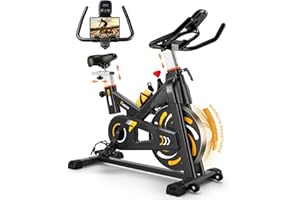 Exercise Bike, Riksion Indoor Cycling Bike/Stationary Bike for Home, Indoor Bike with Silent Belt Drive, Heavy Flywheel and Fully Adjustments for Home Gym Cardio Workout Training