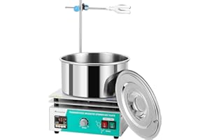 Mxmoonfree 5L Stirring Water Bath, Thermostatic Lab Water Bath with Magnetic Stirrer Max Temp 400 Celsiusity and Max Temp 400 Celsius