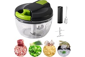 AMDZGLB Cortador de Verdura 500Ml Cortador de Cebolla Manual, Picador de Verduras Ajos Machacar Pela Ajos Vegetable Chopper para Verduras Frutos Secos Carne Picada, A
