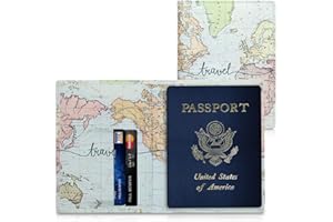 kwmobile Porte-Passeport avec Compartiments Cartes - Portefeuille Passeport - Étui de Protection Simili Cuir Noir-Multicolore - avec Emplacement Carte Bleue