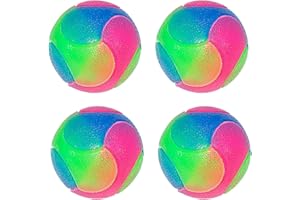 Rolin Roly Palla per Cani Luminosa LED Palla per Cani Atossico Resistenti ai Morsi Gioco di Addestramento Ideale per la Pulizia Dei Denti Dog Toy Ball (4PK Smooth Ball)