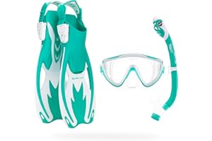 CRESSI Tinetto Rocks Dry Set Bambini – Maschera Subacquea in Vetro Temperato, Pinne Regolabili e Snorkel Secco, Accessori Professionali per Mare e Piscina