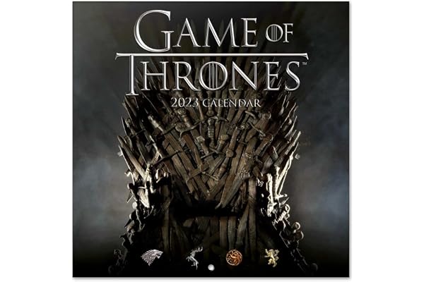 Grupo Erik - Calendrier Mural 2023 Game of Thrones 12 Mois | 30 x 60 cm, Avec 1 Poster Inclus, Sous Licence Officielle et Certifié FSC Mensuel en Français Janvier à Décembre 2023, CP23106