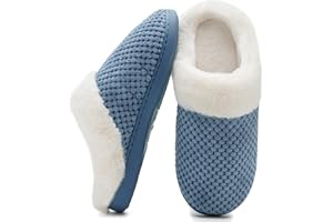 MABOVE Zapatillas Casa para Mujer CáLido Pantuflas de Memory Foam con Forro de Felpa Cómodas Antideslizante para Interiores y Exteriores