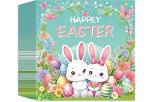 HFBOBP 40 Stück servietten ostern,Frühling Hase Servietten Hand wischt Bunny dekorative Servietten für Urlaub Osterpartys Decoupage und Abendessen,33X33cm