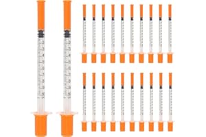 DBALL 26 patyczków strzykawka z igłą 1 ml Syringe 31 G x 8 mm, strzykawka do karmienia zwierząt, pomiar płynów laboratoryjnych, precyzyjne zastosowania przemysłowe (nie medyczne)
