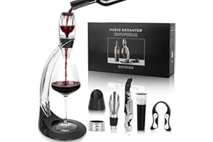 ARDFFA Set Decanter Vino 8 in 1 con Aeratore | Accessori Vino Completi (Base Antiaderente, Anello Antigoccia, Tagliafogli, Tappo, Versatore, Cavatappi) | Ideale Regalo per Appassionati e Degustazioni