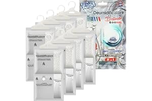 TECH IT EVOLUTION Deumidificatore Armadio Profumato Delicato 8 Pack x 230g-500ml Sacchetti Deumidificatori Antimuffa Assorbi Umidità Elimina Umidità e Cattivi Odori per Armadi, Camere Da Letto, Bagno Cucina