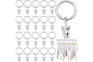 ZJW 40pcs Curtain Clips, Curtain Rings with Clips, Sturdy Tension Clamp Easily Supports Heavier Curtains