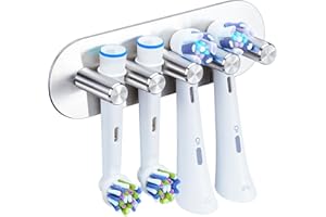 GGQ Porta Testine Spazzolino Elettrico, Porta Spazzolini Elettrici, Portaspazzolini Bagno, SUS304 Acciaio Inox Portaspazzolino, Porta Testine Elettrici da Muro, Argento Base Spazzolino Elettrico